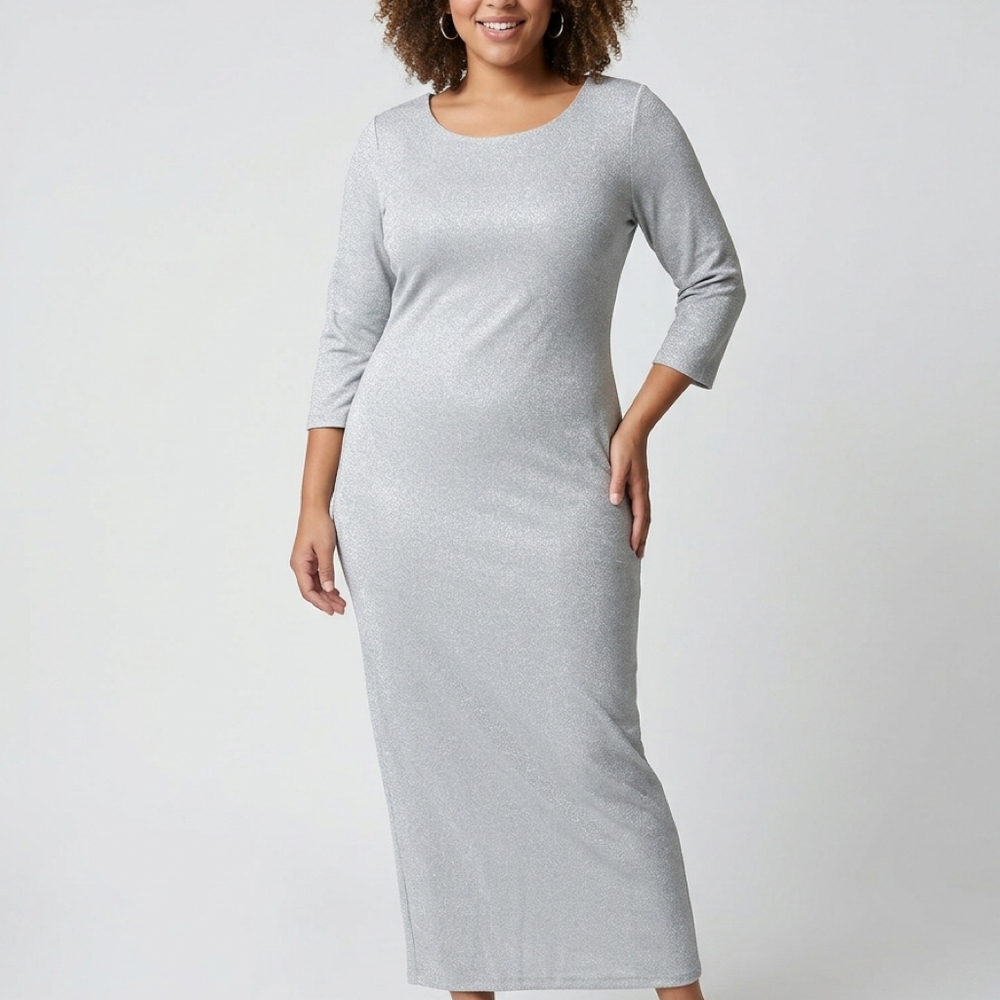 Unique Vintage Women's Glitter Knit Maxi Dress